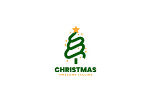 Christmas Line Art Logo, a Branding & Logo Template by Artnivora.Std
