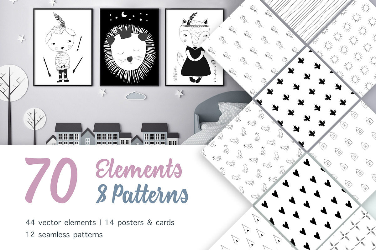 Black & White Kids Illustrations, an Animal Illustration by Irena Art (Photo 1 of 6)
