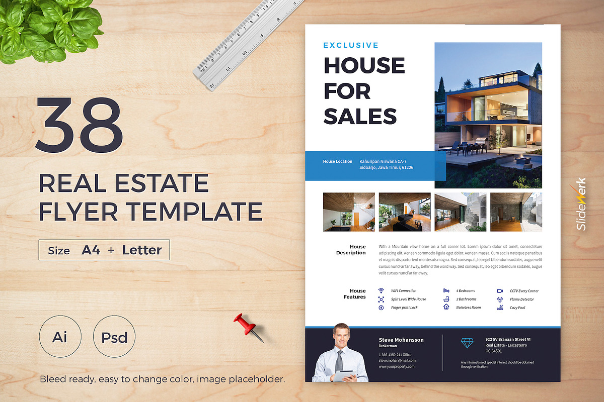 Real Estate Flyer 38, a Flyer Template by Slidewerk