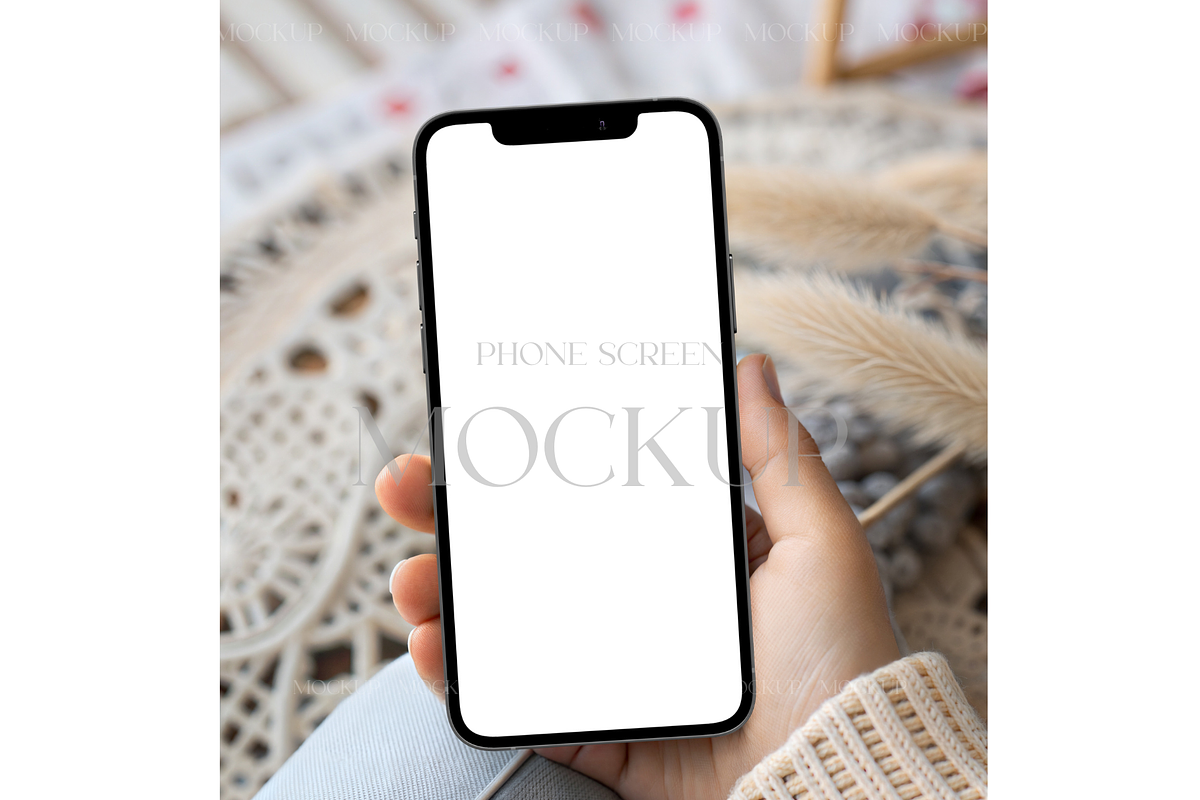 Handheld iPhone Screen Mockup, a Mockup by MockupWizard (Photo 1 of 3)