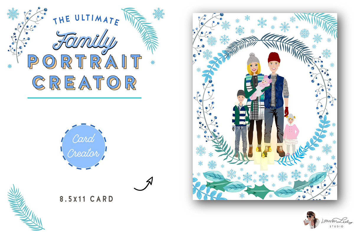 Portrait Creator Winter Family, a Person Illustration by Lauren Lesley Studio (Photo 15 of 17)