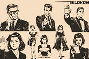 Vintage People Vector Pack, a Person Illustration by Bilokon (Thumbnail 3 of 6)