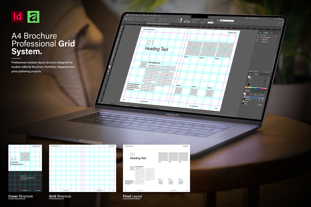 Professional A4 Brochure Grid System, a Brochure Template by TemplateFolio-Shop (Photo 1 of 7)