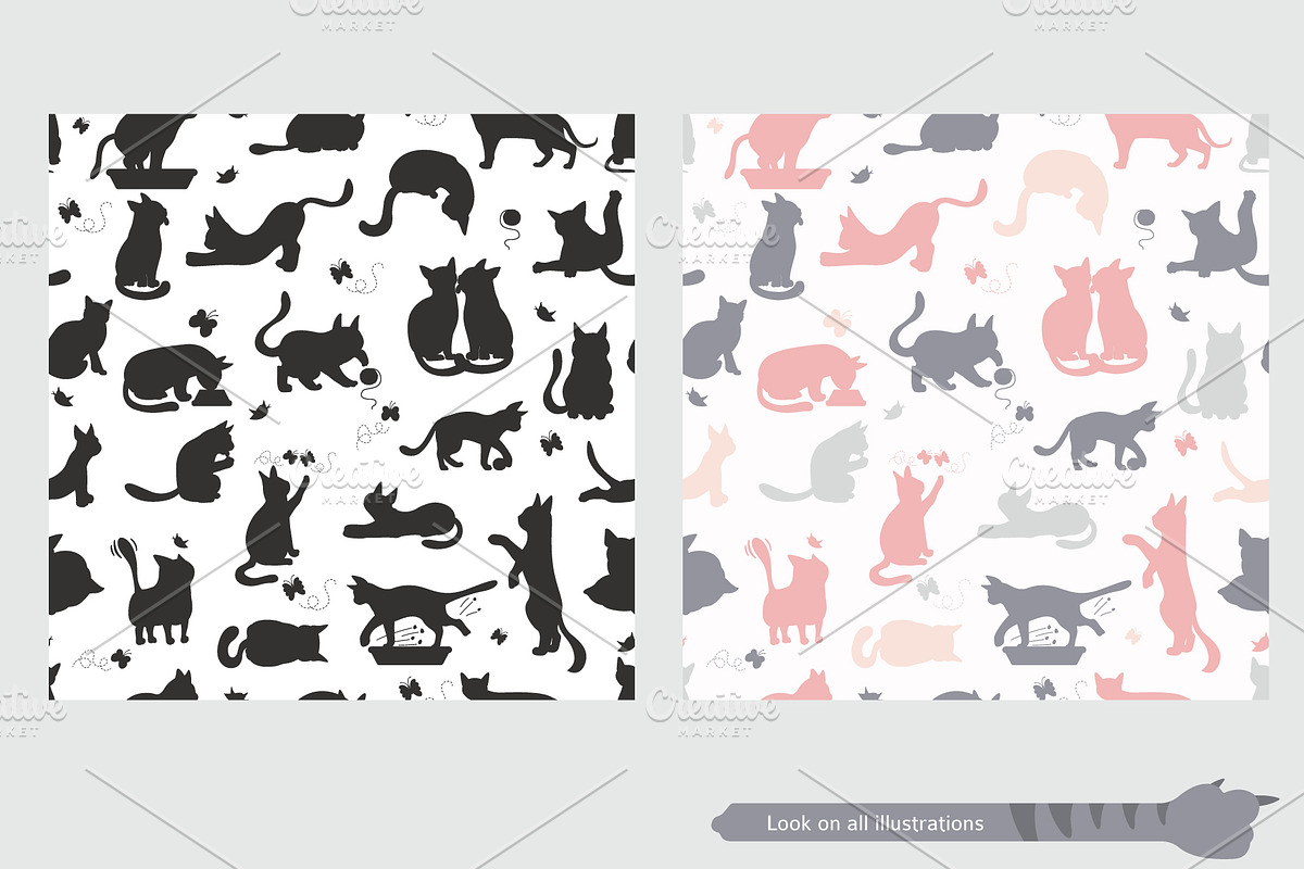 Cartoon cats clipart set, an Animal Illustration by pet design shop (Photo 10 of 12)