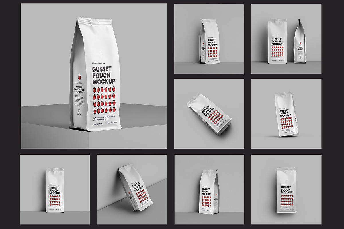 14 Coffee Bag Mockups. Side Gusset, a Packaging Mockup by Grow Design Craft Studio (Photo 2 of 6)