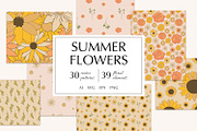 Summer flowers vector patterns, a Pattern Graphic by Katerina.Sea.Design (Thumbnail 1 of 10)