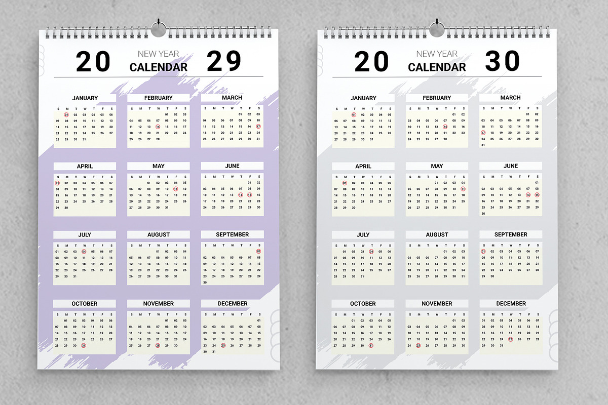 Wall Calendar Set 2025 To 2030, a Stationery Template by MightyDesign (Photo 8 of 8)