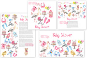 Baby Shower watercolor set, a Decorative Illustration by IvanFet (Thumbnail 2 of 3)
