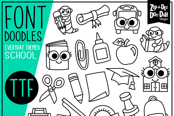 Back To School Doodle Font preview 4