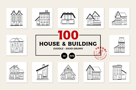 House and building illustration set
