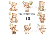 15 Teddy Bear Clipart, an Animal Illustration by Pati Charm Studio (Thumbnail 3 of 8)