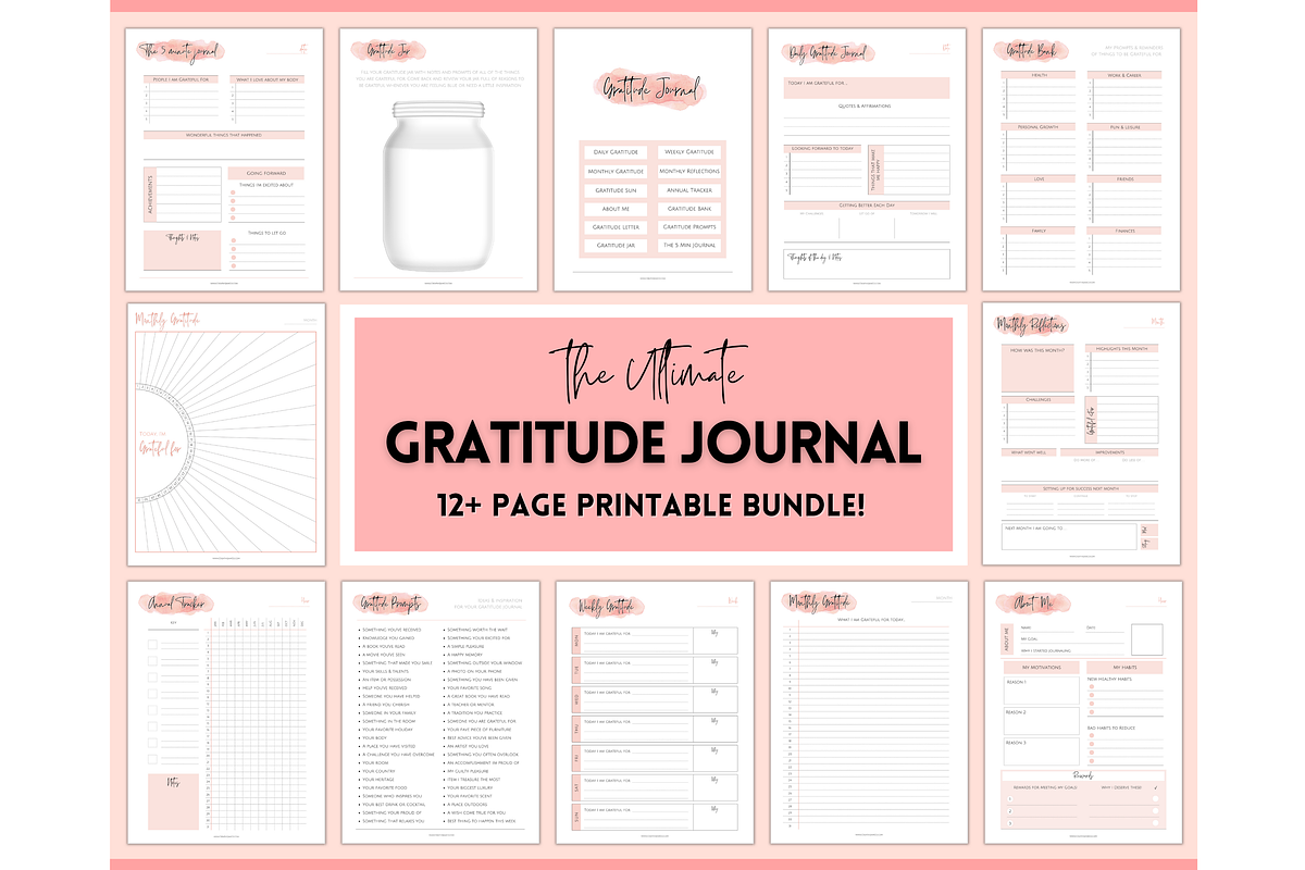 Printable Gratitude Journal BUNDLE, a Templates & Theme by Templatables (Photo 10 of 10)