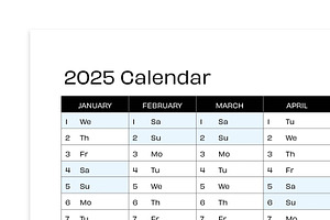 2025 One Page Landscape