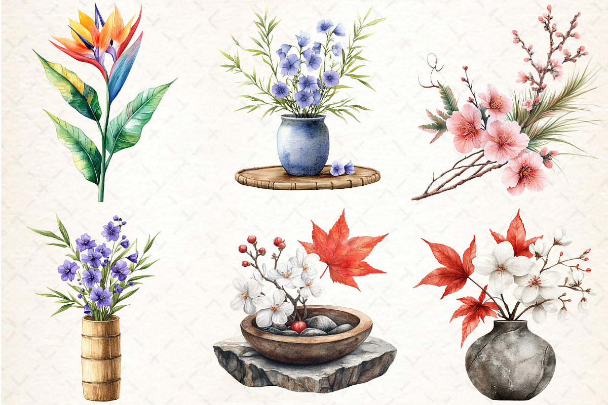 Asian Culture Japanese Ikebana, an Illustration by DreamCafeArt (Photo 2 of 7)