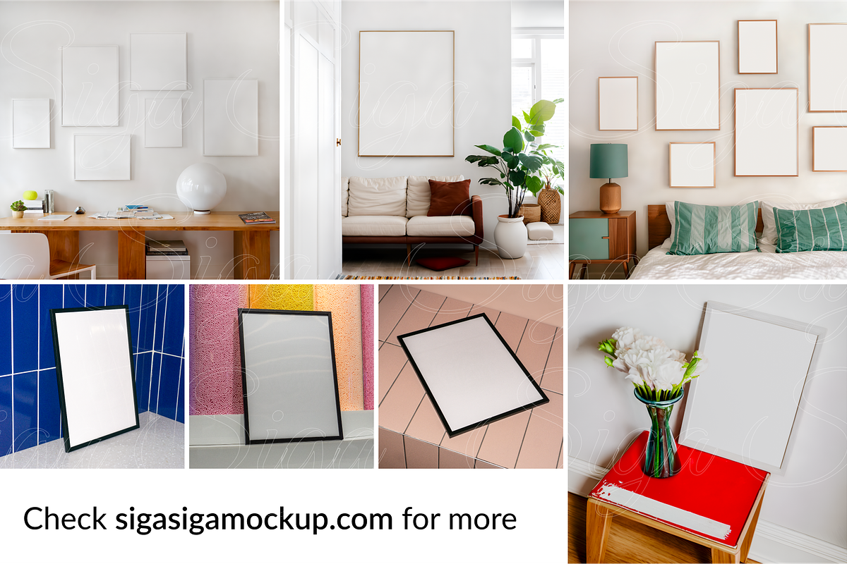 Set of 6 PSD Summer Poster mockups, a Product Mockup by SigaSigaMockup (Photo 4 of 4)