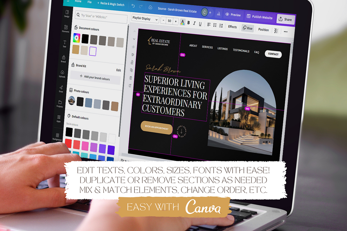 Real Estate Canva Website Template, a Landing Page Template by vectorocean