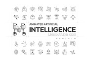 Artificial Intelligence Icons, an Outline Icon by Prosymbols (Thumbnail 1 of 7)