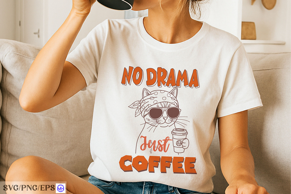 Cat Coffee Funny Hand-drawn SVG, a Graphic by mh_arif (Photo 4 of 4)