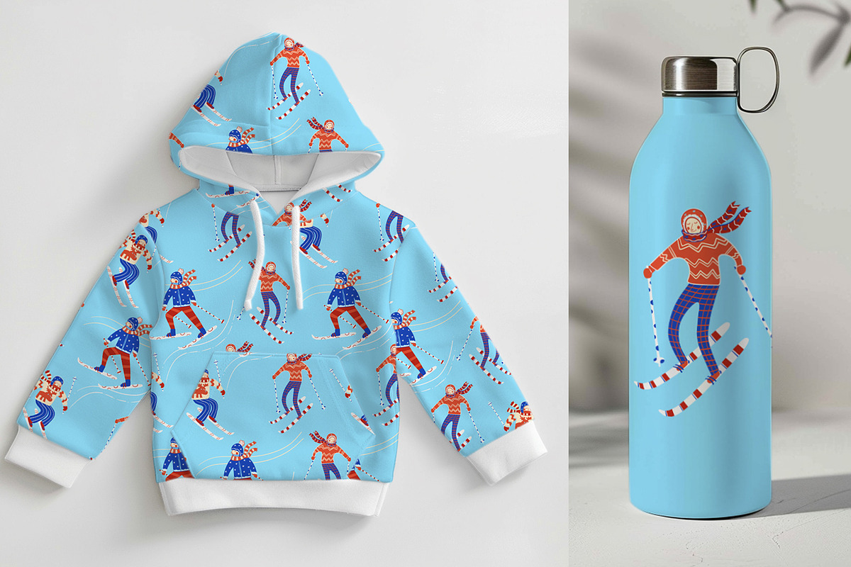 Vintage Winter Skiers, a Sport Illustration by Carpet Tapete Pretzel (Photo 7 of 10)