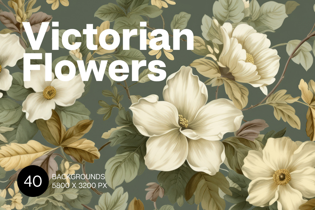 Victorian Flowers. 40 images, a Decorative Illustration by Handmadefont (Photo 1 of 11)