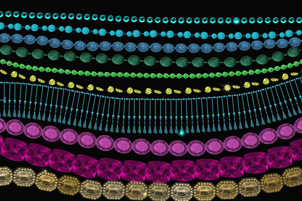 Jewelry, beads, chains and crystals, a Brush Add-On by Graphics Resources (Photo 5 of 13)