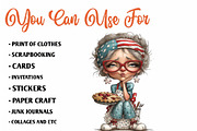 Whimsical Patriotic Grandma Clipart, an Animal Illustration by CreationArt (Thumbnail 5 of 7)
