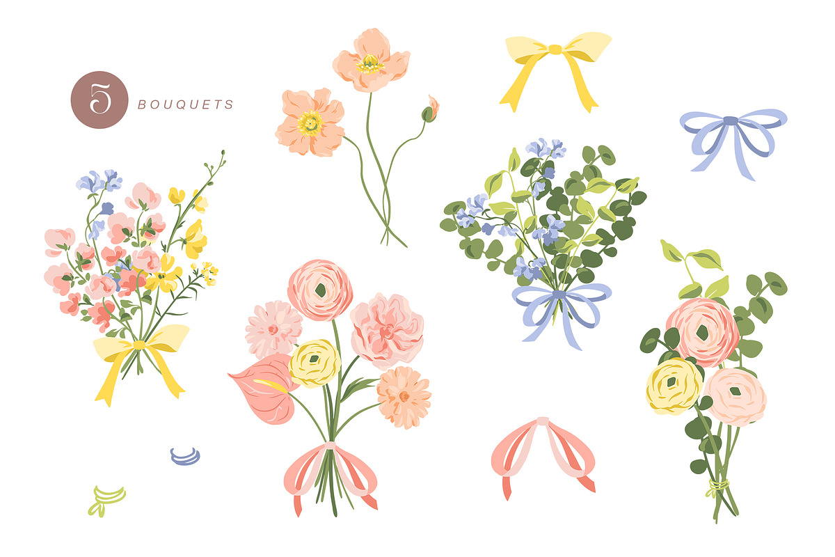 Bloom Vector Illustration & Patterns, a Decorative Illustration by Inna Moreva (Photo 8 of 14)