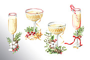 Festive Champagne, a Food Illustration by Daria Ustiugova (Thumbnail 6 of 10)
