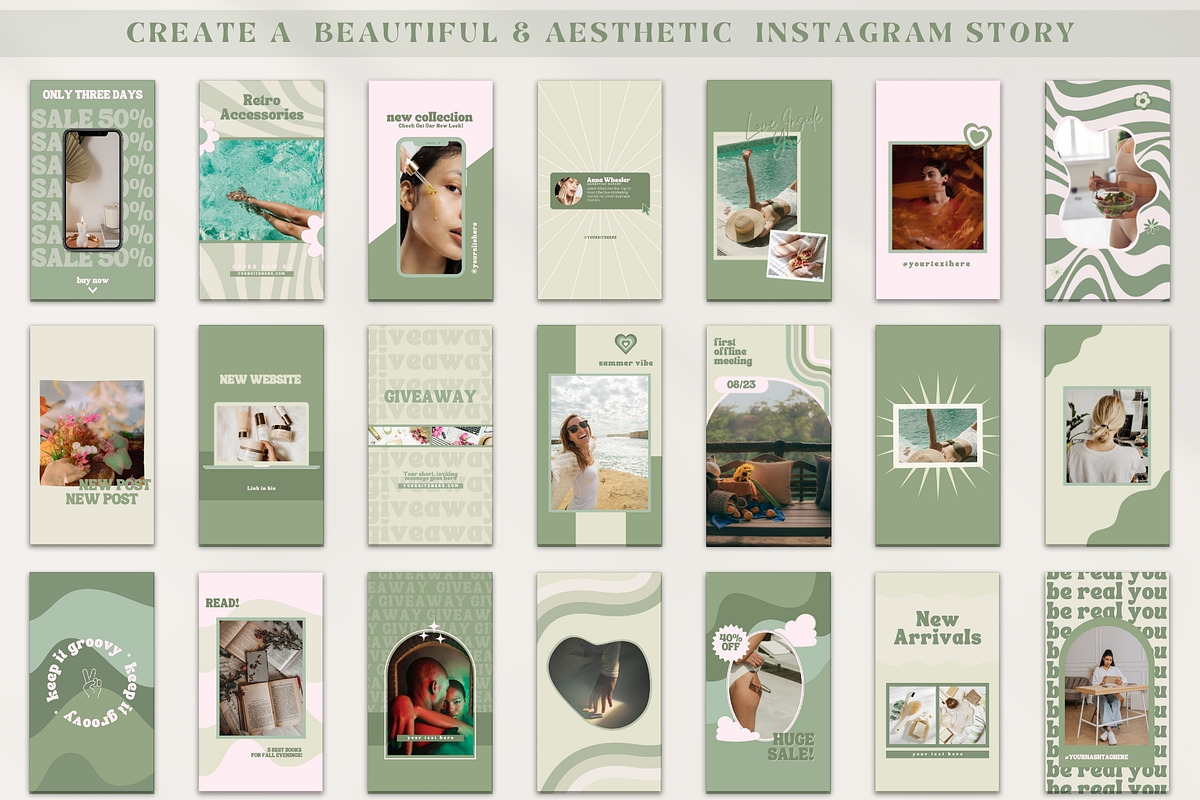 Green Instagram Story Template Canva, a Social Media Template by Boltik Studio (Photo 7 of 8)