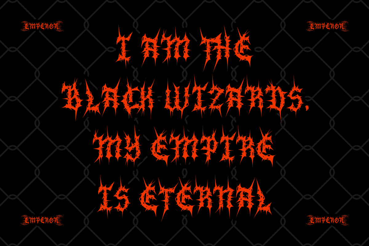 Silent Scream - Metal Font, a Blackletter Font by PutraCetol Studio (Photo 2 of 11)