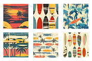 Retro Surfing Seamless Digital Paper, a Pattern Graphic by Chromolume Studio (Thumbnail 3 of 15)