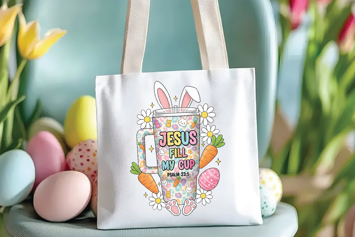 Easter Jesus Fills My Cup PNG, an Illustration by CraftArtStudio (Photo 2 of 4)