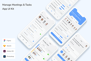 Manage Meetings & Tasks App UI Kit