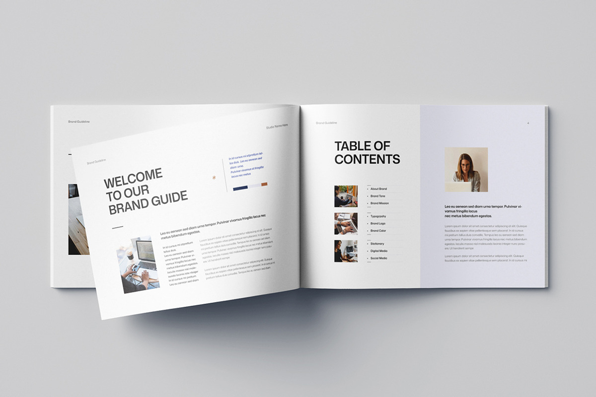 Brand Guidelines Layout | Word & EPS, a Brochure Template by HiveArts (Photo 2 of 13)
