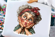 Whimsical Old Lady Birthday Clipart, an Illustration by Craft Nest (Thumbnail 7 of 11)