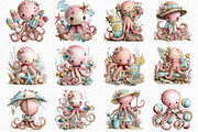 Whimsical Summer Octopus Clipart, an Illustration by Craft Nest (Thumbnail 6 of 6)