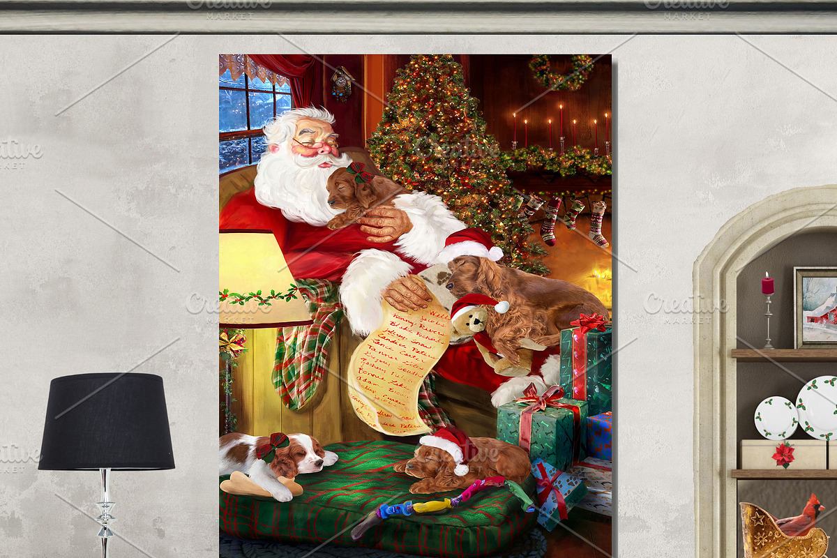 Irish Setter Dog Christmas Wall Art, an Animal Illustration by Art Paradise Studios (Photo 2 of 3)