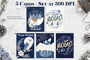 Blue & Gold Christmas Clipart, an Animal Illustration by The Audacious Brush (Thumbnail 12 of 16)