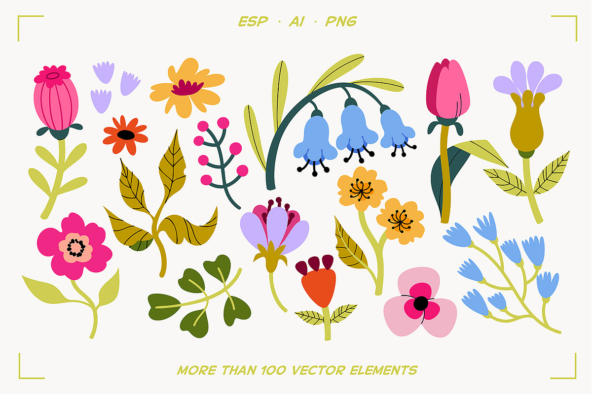 Floral stickers & patterns bundle, an Object Illustration by UnaAnya (Photo 9 of 10)