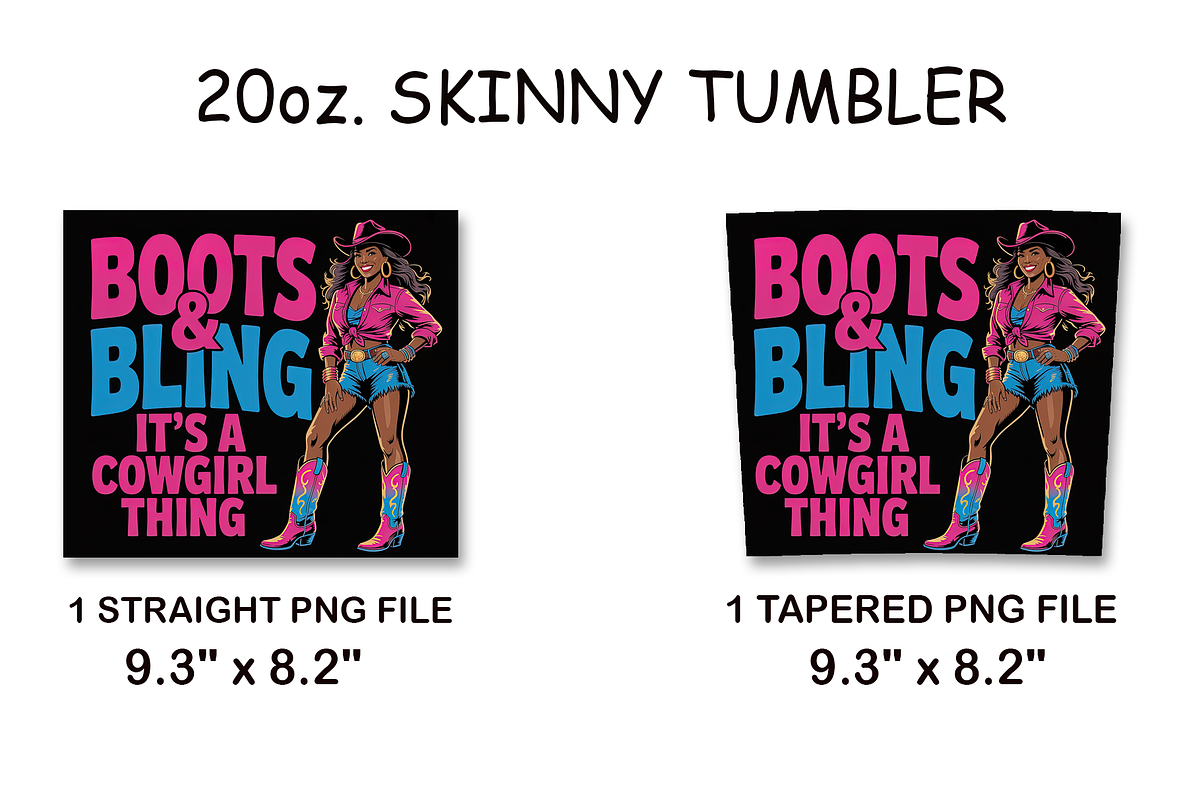 Boots & Bling Melanin 20oz Tumbler, an Arts & Entertainment Photo by LamanAzalea (Photo 2 of 2)