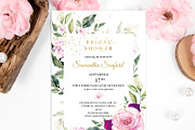 lavender Pink and Gold Bridal Shower, an Invitation Template by DreamsClipArt (Thumbnail 5 of 5)