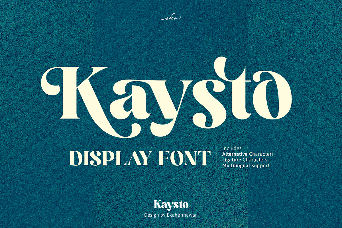 Kaysto - Serif Display Font, a Serif Font by Ekahermawan (Photo 1 of 15)