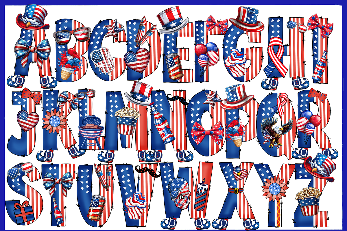 Independence Day-PNG fonts, a Symbol Font by It me digital art (Photo 2 of 6)