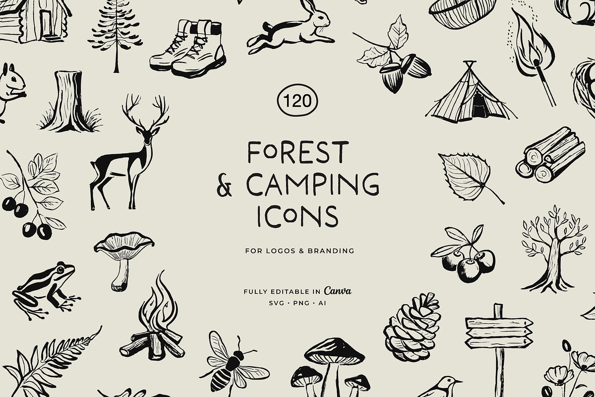 FOREST & CAMPING illustrations, a Decorative Illustration by Crocus Paperi (Photo 1 of 5)