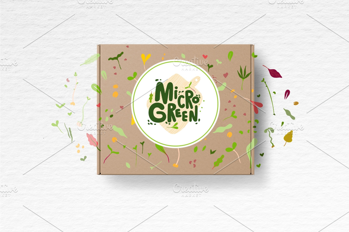 Microgreens Logo Vector Set, an Object Illustration by ElenaKovalyova (Photo 11 of 16)