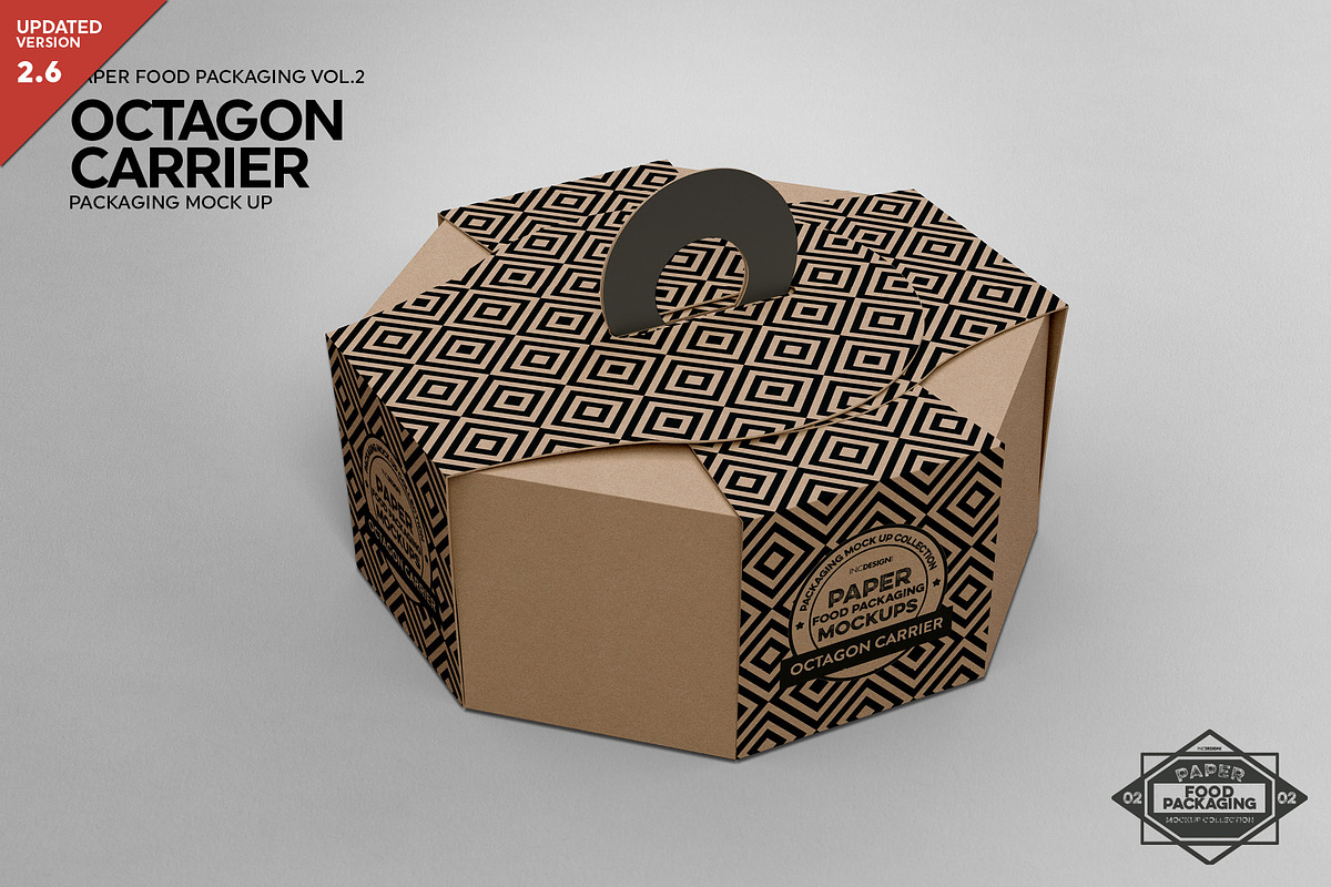 Octagon Box Carrier Packaging Mockup, a Cups & Container Mockup by INCDesign (Photo 1 of 7)