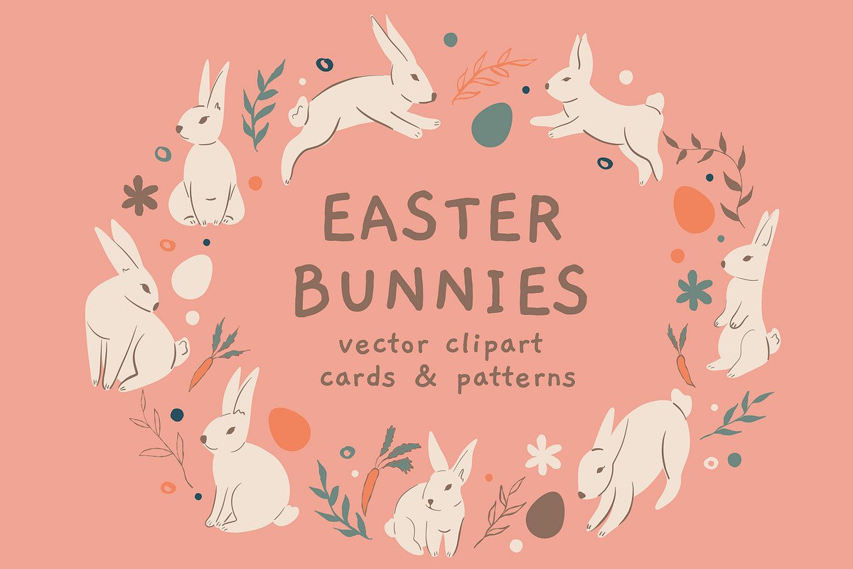 Easter bunny clipart, an Object Illustration by svetlatek (Photo 1 of 9)