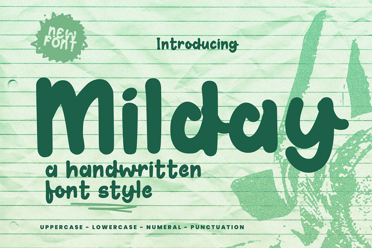 Milday a Handwritten Font, a Handwritten Font by Rasiorise Studio (Photo 1 of 12)
