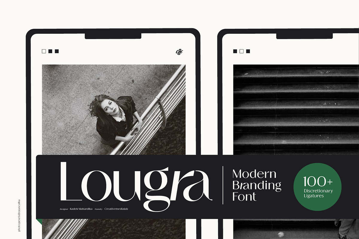 Lougra - Modern Branding Font, a Sans Serif Font by creativemedialab (Photo 1 of 12)