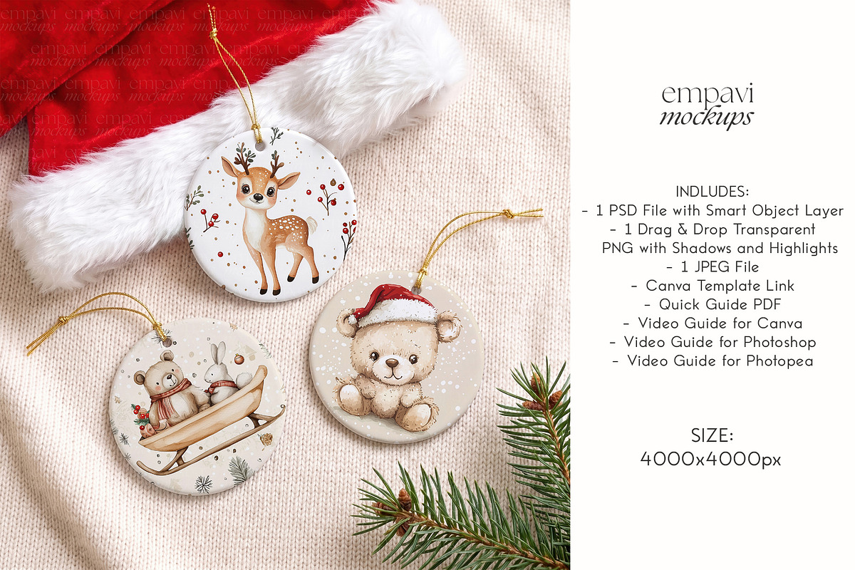 Ornament Mockup Set of 3, a Household Mockup by EmpaviMockups (Photo 5 of 5)